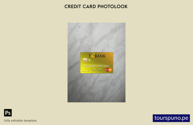 listo para imprimir plantilla frontal de aspecto fotográfico de Mastercard de Bu
